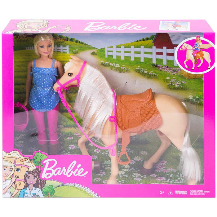 MATTEL - Barbie, Playset Con Bambola E Cavallo, Giocattolo Per Bambini 3+ Anni - FXH13