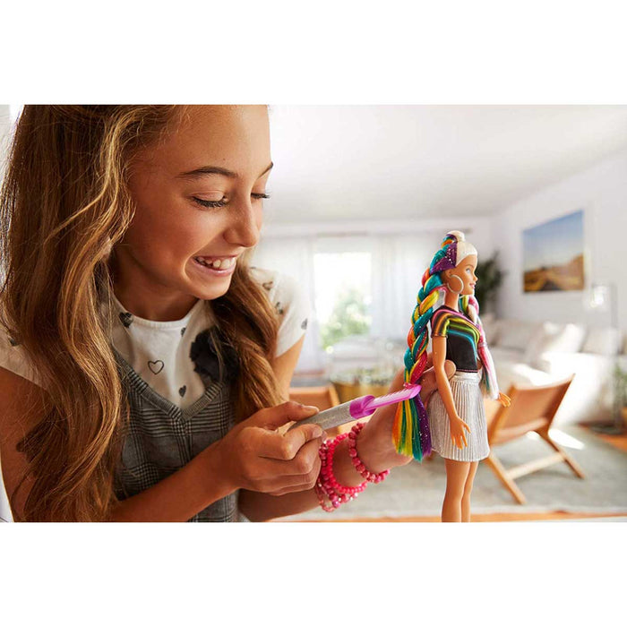 MATTEL - Barbie Capelli Arcobaleno Bambola Con Accessori, Giocattolo Per Bambini 3+ Anni - FXN96