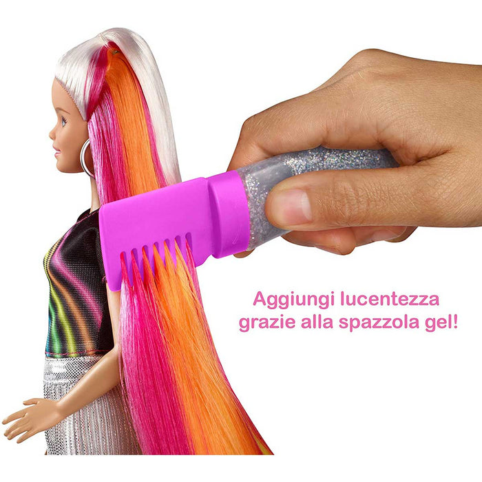 MATTEL - Barbie Capelli Arcobaleno Bambola Con Accessori, Giocattolo Per Bambini 3+ Anni - FXN96