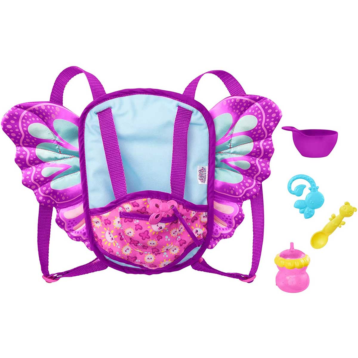 My Garden Baby - Marsupietto 2 In 1 Per Bambole, Porta Bambola E Borsa Cambio Con 5 Accessori, Per Bambine 3+ Anni