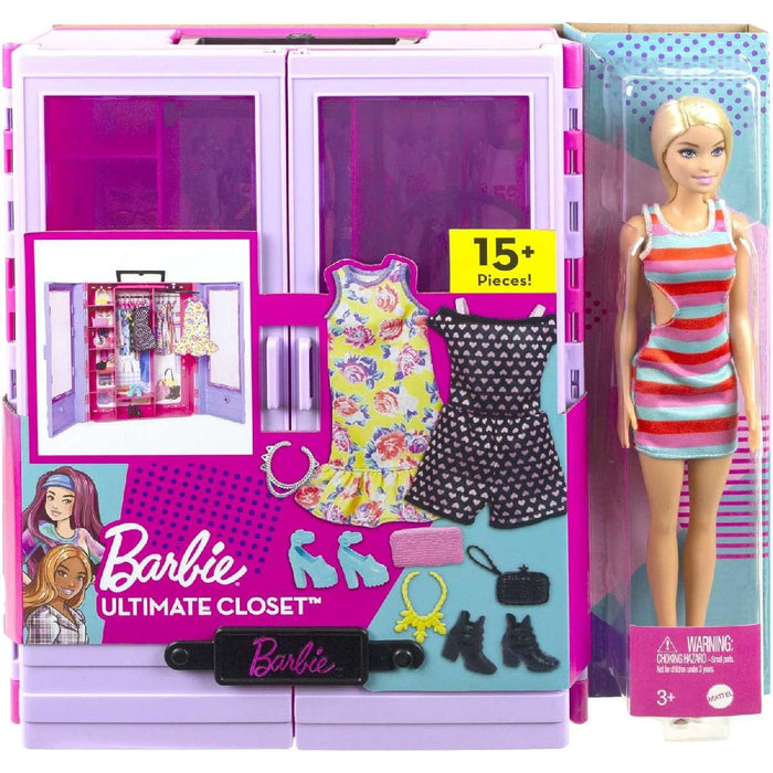 MATTEL Barbie Armadio Guardaroba Playset Con Bambola - HJL66