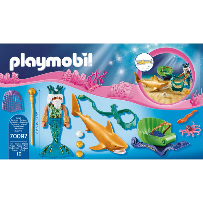 PLAYMOBIL Re Dei Mari Con Carrozza E Squalo - 70097