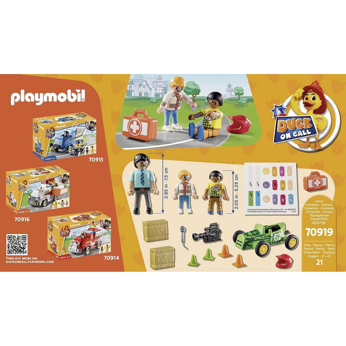 PLAYMOBIL Ambulanza In Azione Soccorso Del Pilota Da Corsa - 70919