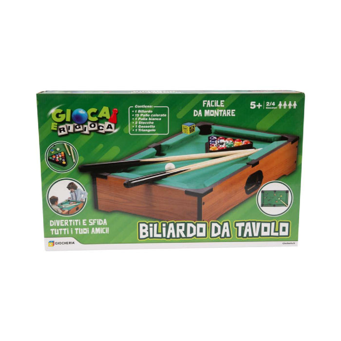 Trade Shop - Carambola Biliardo Da Tavolo In Legno Con Piedi 15 Palle E 2 Stecche 65x37x15cm Trade Shop - Carambola Biliardo Da Tavolo In Legno Con Piedi 15 Palle E 2 Stecche 65x37x15cm