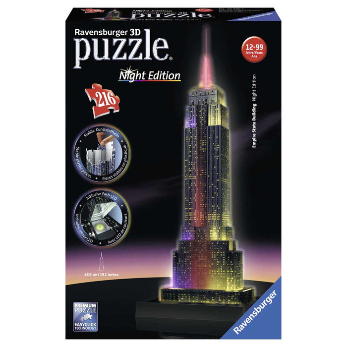 RAVENSBURGER Empire State Building Puzzle 3D Building Night Edition - 12566