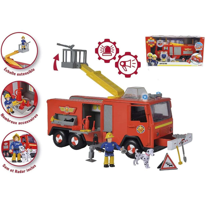 SIMBA Sam Il Pompiere - Camion Jupiter Pro 31 Cm Con Personaggio Sam - 109252516038