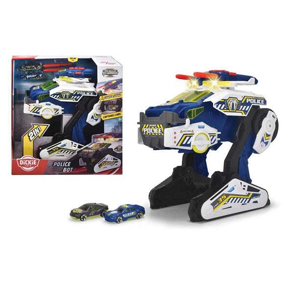 SIMBA Police Bot 35 Cm L&S + 2 Auto Die Cast - 203794001