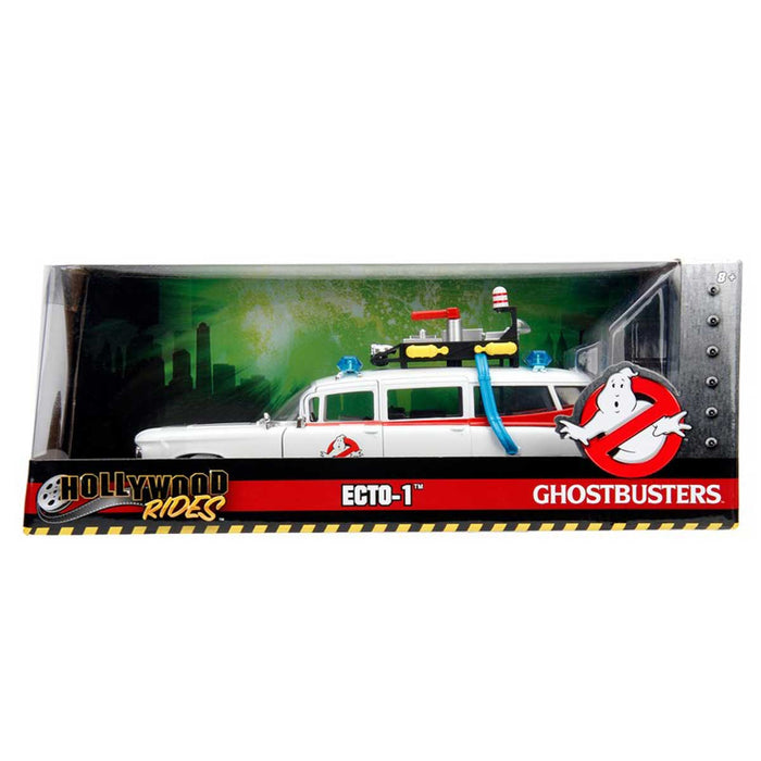 JADA Ghostbusters Ecto-1, In Scala 1:24 Die-Cast, Funzionamento A Ruota Libera, Parti Apribili - 253235000