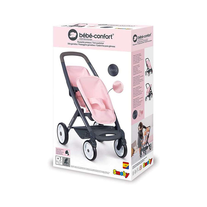 SMOBY Passeggino Gemellare Twin Rosa - 7600253216