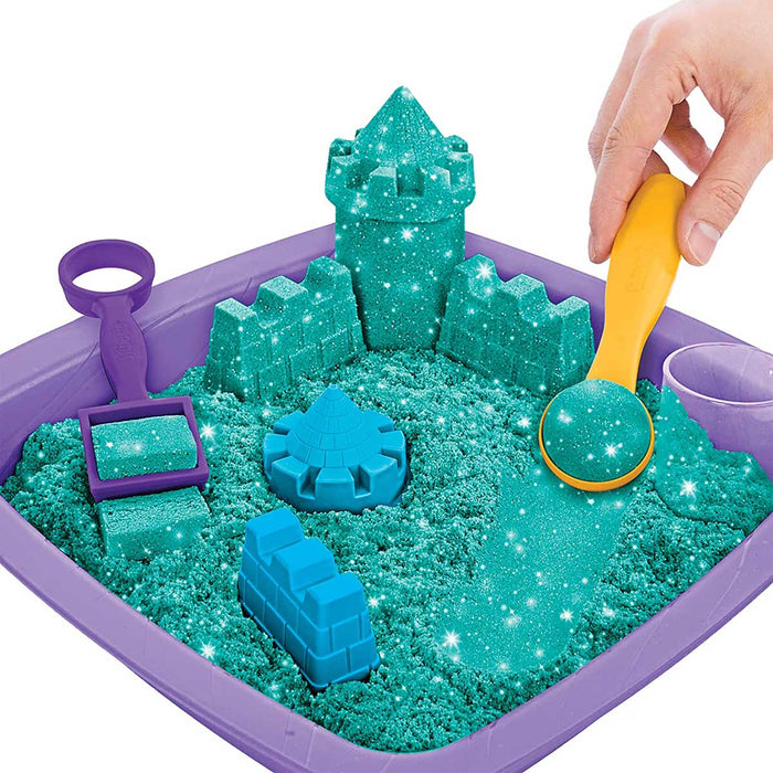 SPINMASTER Kinetic Sand Playset Castello Sabbia Shimmer Verde - 6061828