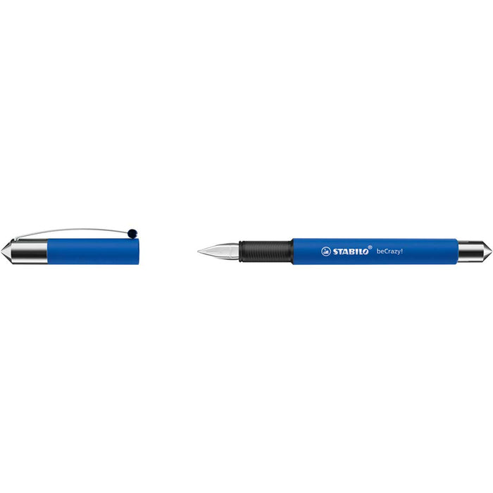 STABILO Penna Stilografica, Stabilo Becrazy! Uni Colors In Blu, Cartuccia Blu Inclusa - 5040/1-2-41