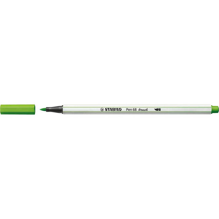 STABILO Pennarello Premium Con Punta A Pennello, Stabilo Pen 68 Brush, Verde Foglia - 568/43