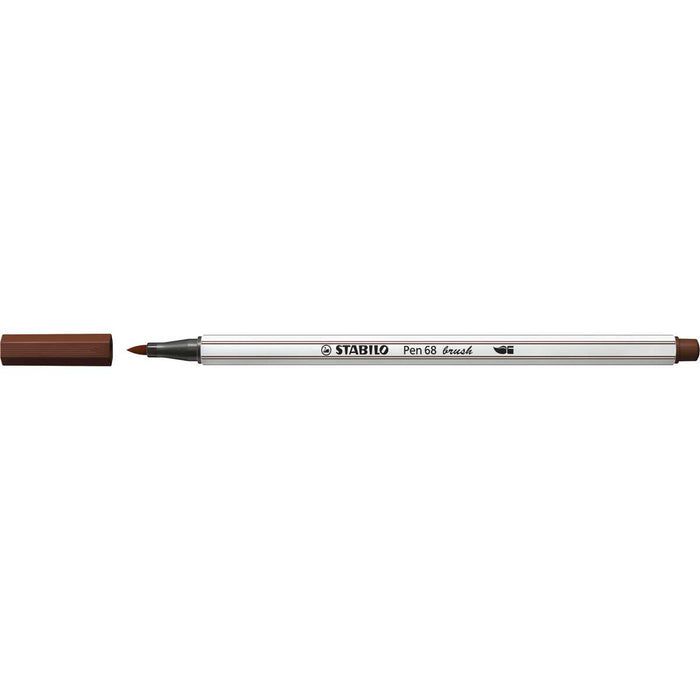 STABILO Pennarello Premium Con Punta A Pennello, Stabilo Pen 68 Brush, Bruno - 568/45