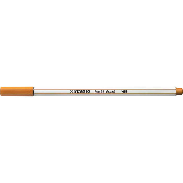 STABILO Pennarello Premium Con Punta A Pennello, Stabilo Pen 68 Brush, Ocra Scuro - 568/89