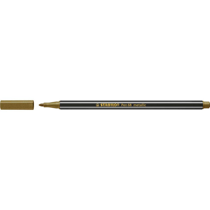 STABILO Pennarello Premium Metallizzato, Stabilo Pen 68 Metallic, Oro - 68/810
