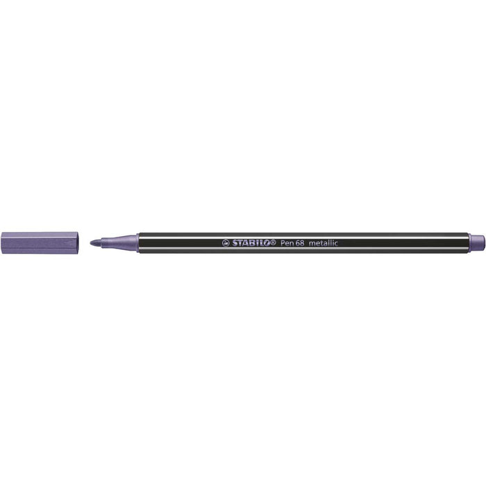 STABILO Pennarello Premium Metallizzato, Stabilo Pen 68 Metallic, Lilla Metallizzato - 68/855